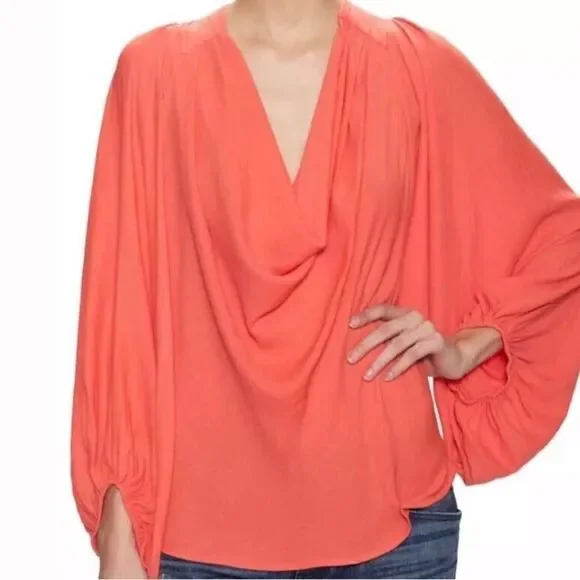 Free People Solid Cowling Around Top Coral NWT - Picture 3 of 6